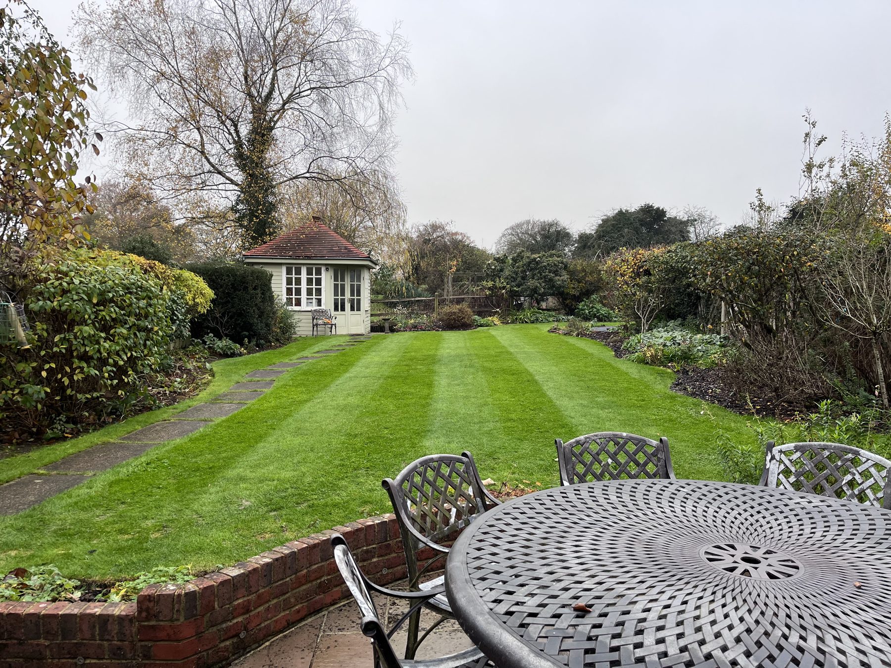 Striped domestic lawn