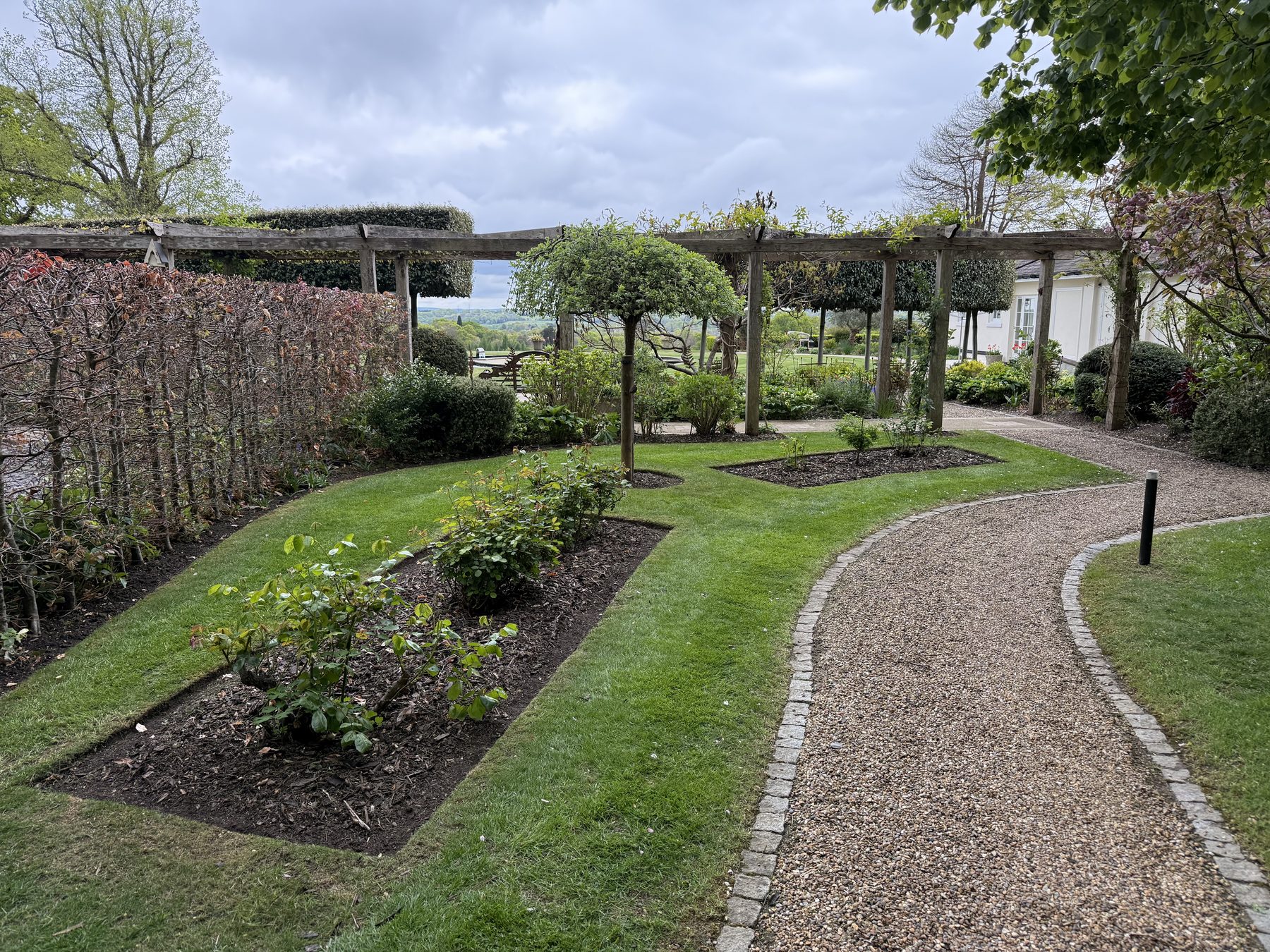 Maintained gravel garden and borders