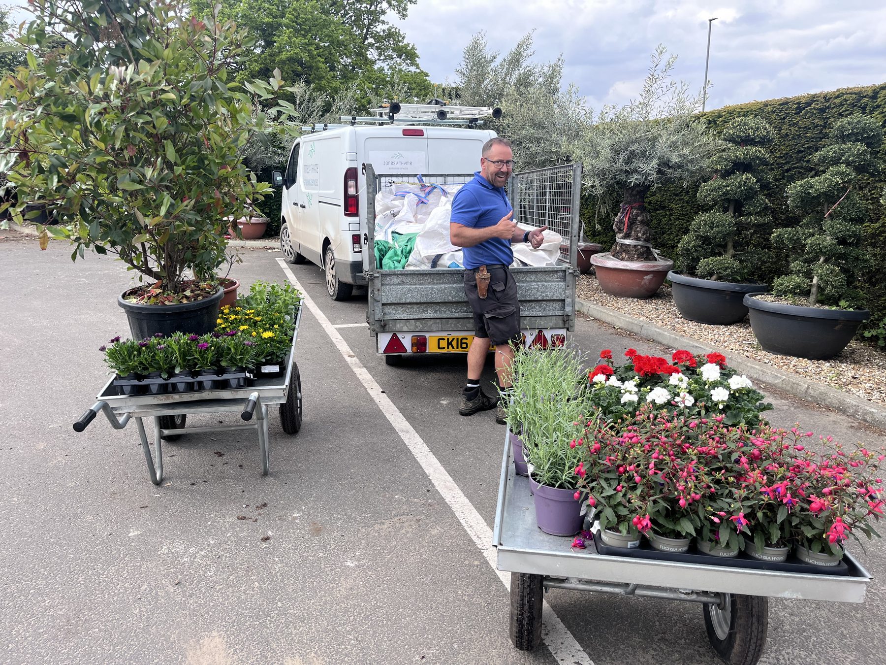 Plants being delivered for garden improvements